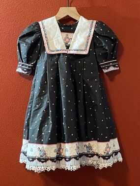 Vintage Daisy Kingdom Girls Easter‎ Sunday Spring Bunny Cottagecore Sailor Dress